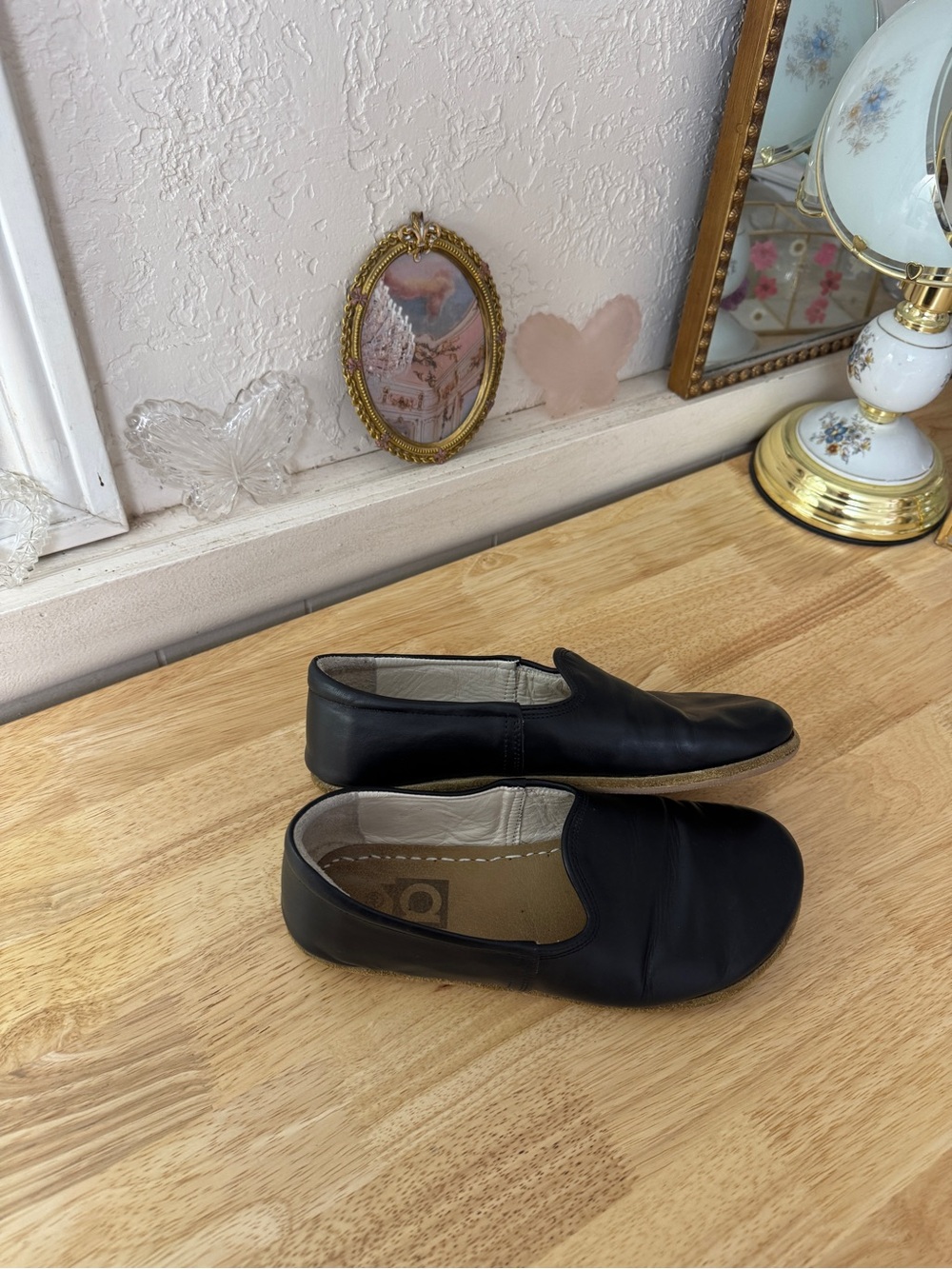 Vintage Barefoot Minimalist Black Leather Slip On Flats EU 40 Comfort - Picture 15 of 16